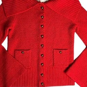 COPY - Rare and Classy Anthropologie Laureate Lane Red Bell Sleeve Button Wool …